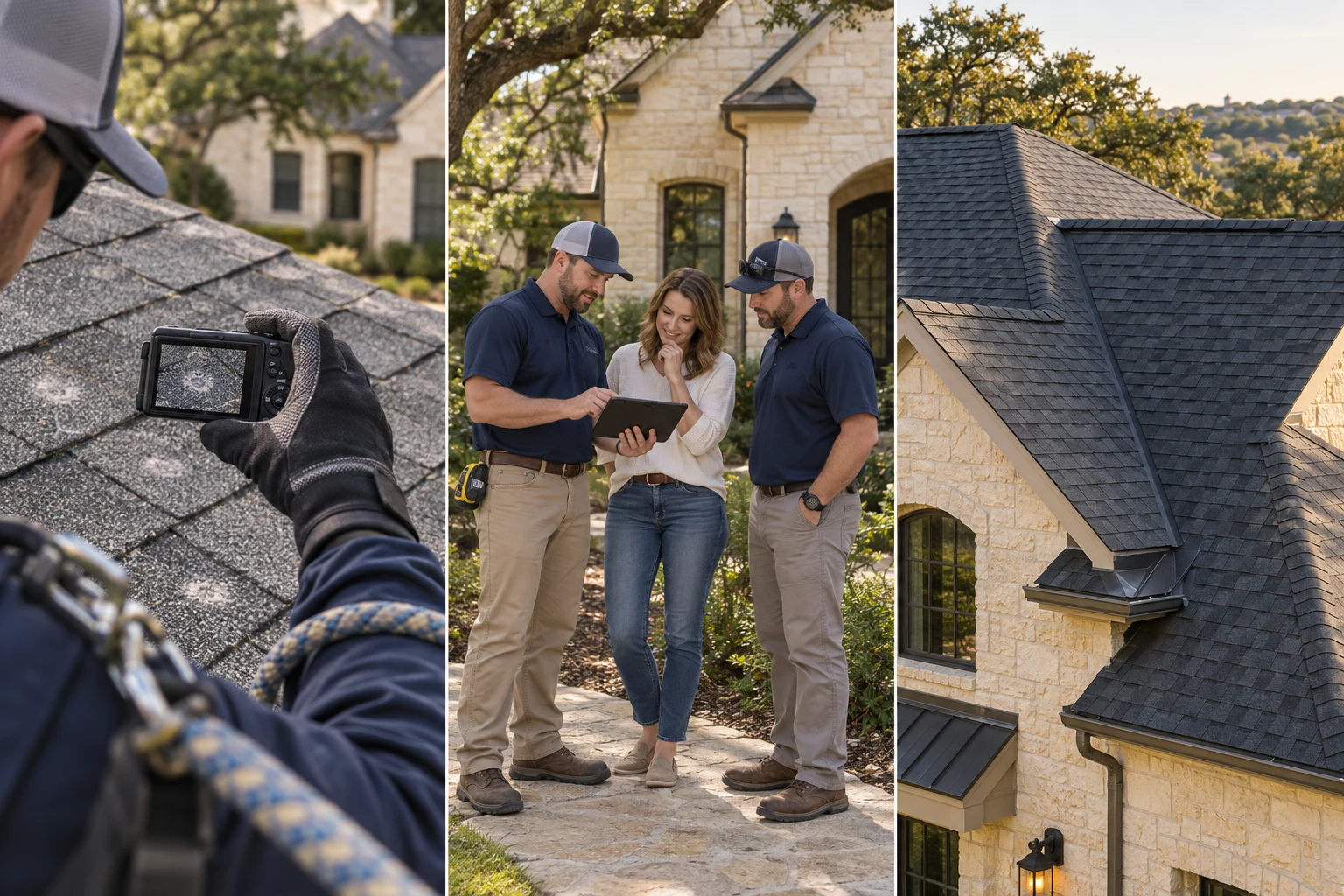 Illustrated inspection, homeowner consultation and completed roofing work