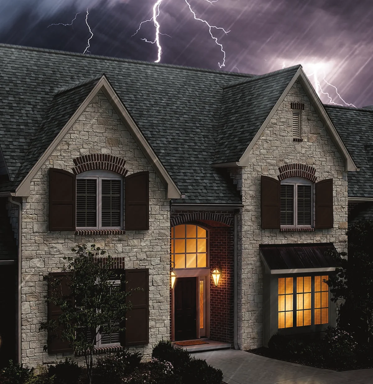 Duration STORM in Estate Gray — manufacturer brochure roof photograph